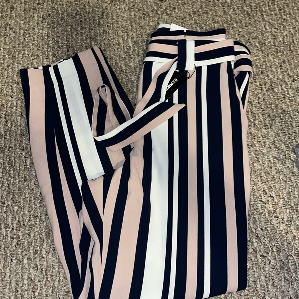 Express Ankle High Rise Sash Pant